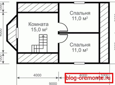 Драўляны дом 6х9 м Драўляны дом 6х9 м
