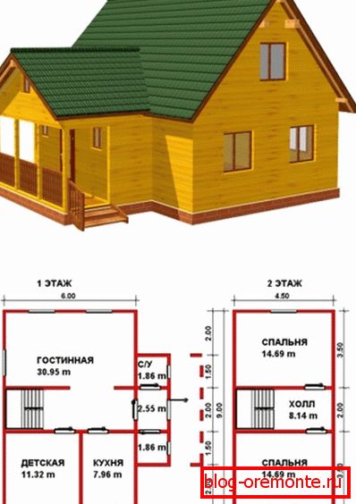 Дом з бруса з папавярховымі планамі Дом з бруса з папавярховымі планамі