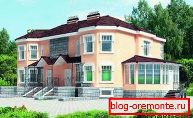 Дом на 2 сям'і з газобетонных блокаў Дом на 2 сям'і з газобетонных блокаў