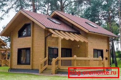 Фота дома, выкананага пры дапамозе клеенай драўніны. Фота дома, выкананага пры дапамозе клеенай драўніны.
