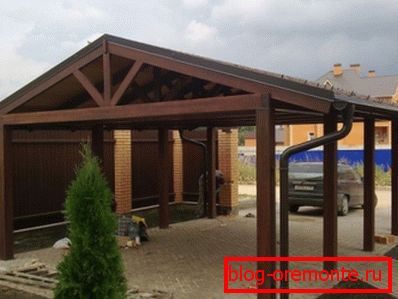 Гатовы дубовы навес з бруса для аўтамабіля Гатовы дубовы навес з бруса для аўтамабіля
