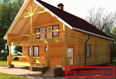 На фота просты брусовой дом, які пры гэтым выглядае цалкам самавіта. На фота просты брусовой дом, які пры гэтым выглядае цалкам самавіта.