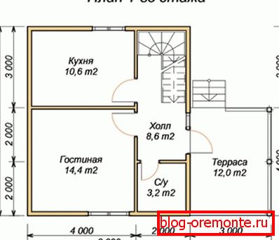 На першым паверсе можна змясціць 4 пакоі і пярэдні пакой На першым паверсе можна змясціць 4 пакоі і пярэдні пакой