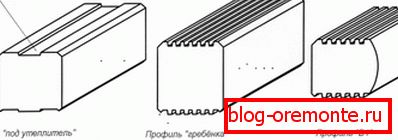 На малюнку намаляваны тры найбольш распаўсюджаных віду драўлянага бруса