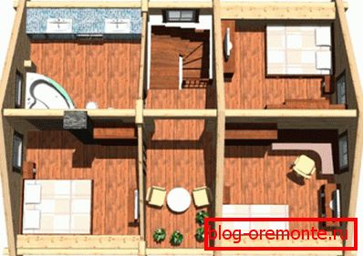 Аб'ёмная 3D-мадэль унутранай планіроўкі другога паверха Аб'ёмная 3D-мадэль унутранай планіроўкі другога паверха