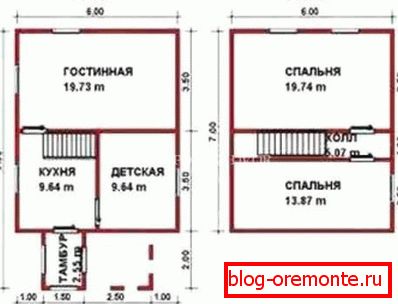 Планы паверхаў дома.