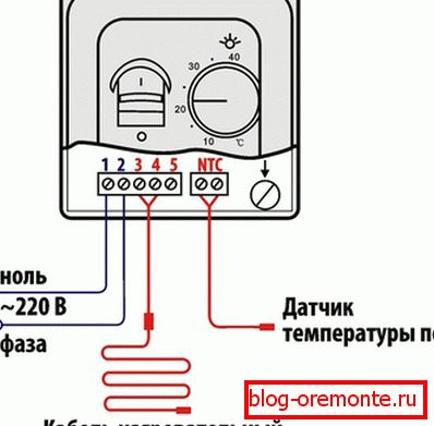 падключэнне тэрмарэгулятара