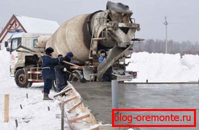Праца з растворам ў мароз