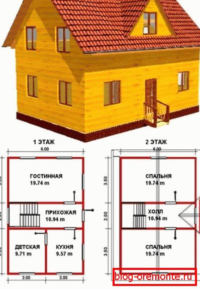 Разлік будынка 6х9