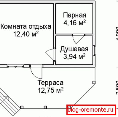 Тыпавы праект лазні 6х4 Тыпавы праект лазні 6х4