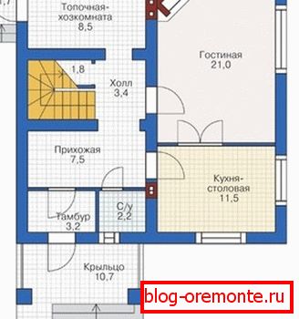 Тыпавы праект хаты з пеноблоков ПБ-123 Тыпавы праект хаты з пеноблоков ПБ-123