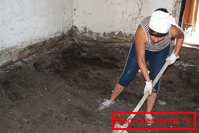 Выдаленне лішняга пласта грунту