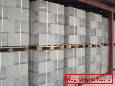 Ўпакоўка і захоўванне газаблокі Ўпакоўка і захоўванне газаблокі