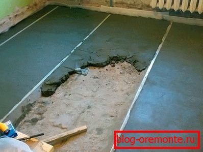Выраўноўванне пры дапамозе пясчана-цэментавага раствора